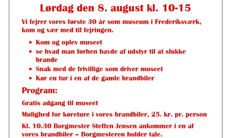 30 års jubilæum – 8. august 2026